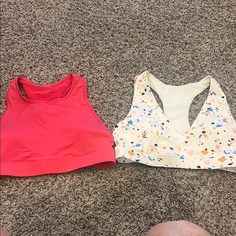 Set Of Two Sports Bras - Pink And Multicolor